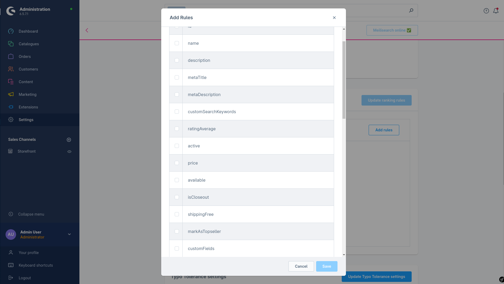 Settings - Adding Ranking Rules in Meilisearch Configuration Settings